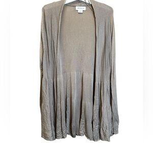 Liz Claiborne women’s cardigan khaki/tan long‎ sleeve sweater Large NWT